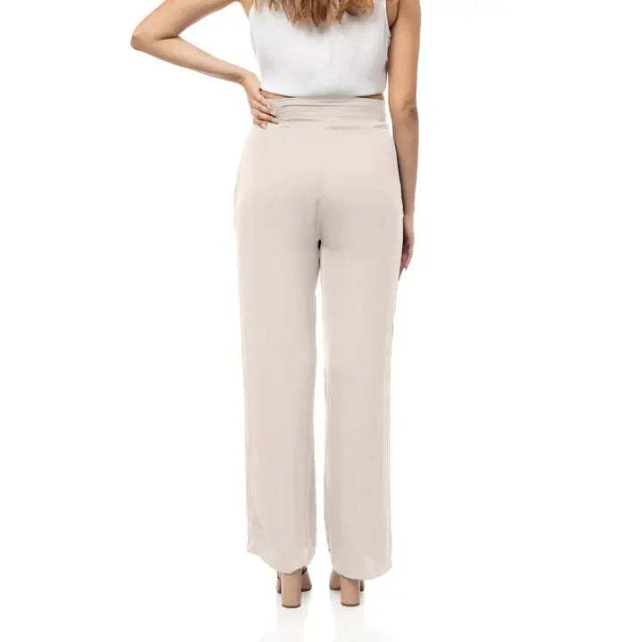 Rutched Waste Papyrus Satin Pants