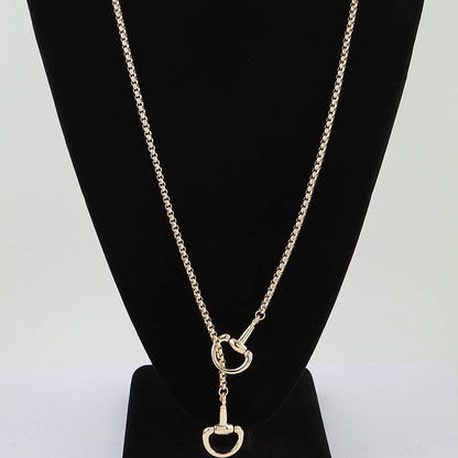 Polished Toggle Loop Box Chain Necklace: GD