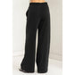 High Waist Drawstring Wide Leg Pants: DUSTY PINK / S-M-L(2-2-2)