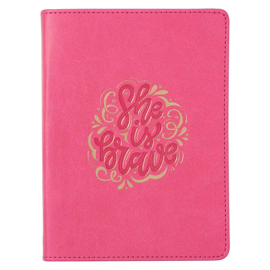 Christian Art Gifts- Journal Handy She Is Brave
