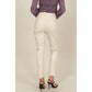 Faux Leather High-Waist Skinny Pants: CREAM / S-M-L
