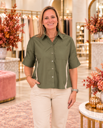 Matrix Crossover Trim Blouse