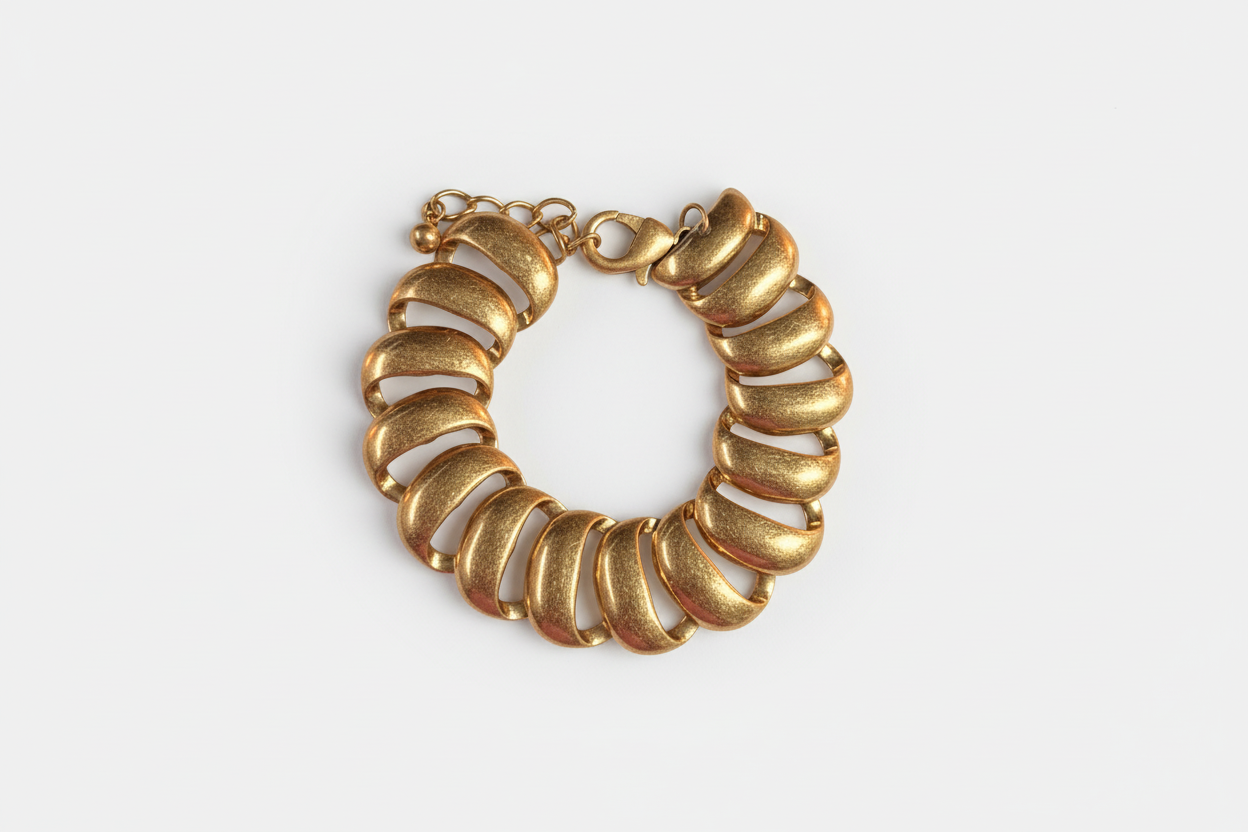 Flat Gold Link Bracelet