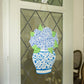 Hydrangea Vase Door Hanger   Blue/White   19.75x15.75