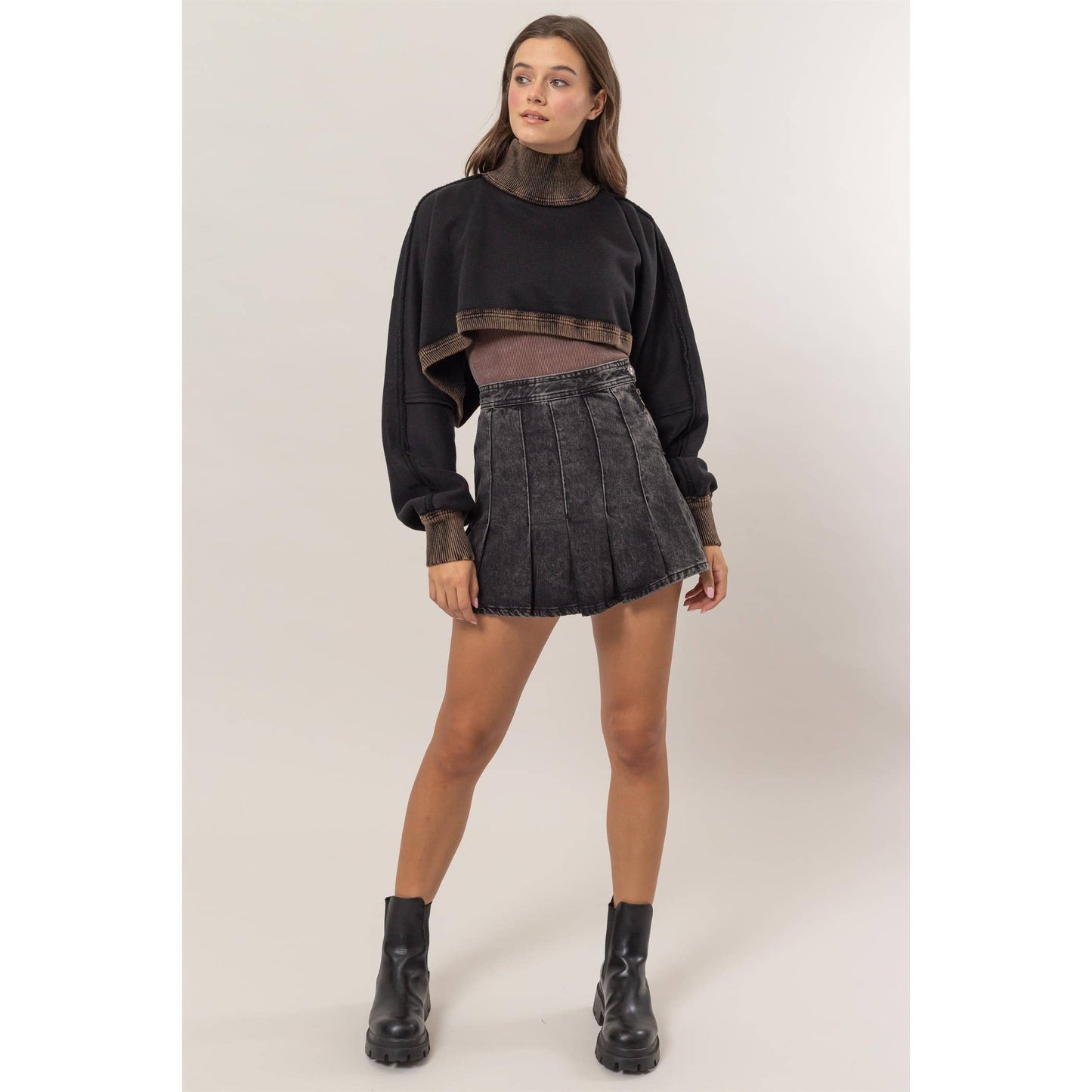 Cropped Turtleneck Sweater