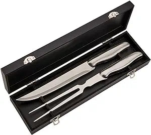 Creative Gifts International Inc. - Ss 2 Pc Carving Set In Black Box 12.25"L