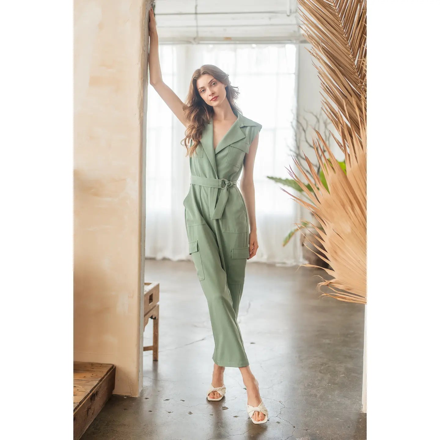 "Morgan" Belted Cargo Jumpsuit