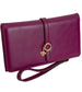 Ellen Tracy Smooth Vachetta Fleur De Li  Wristlet: 233-TOFFEE