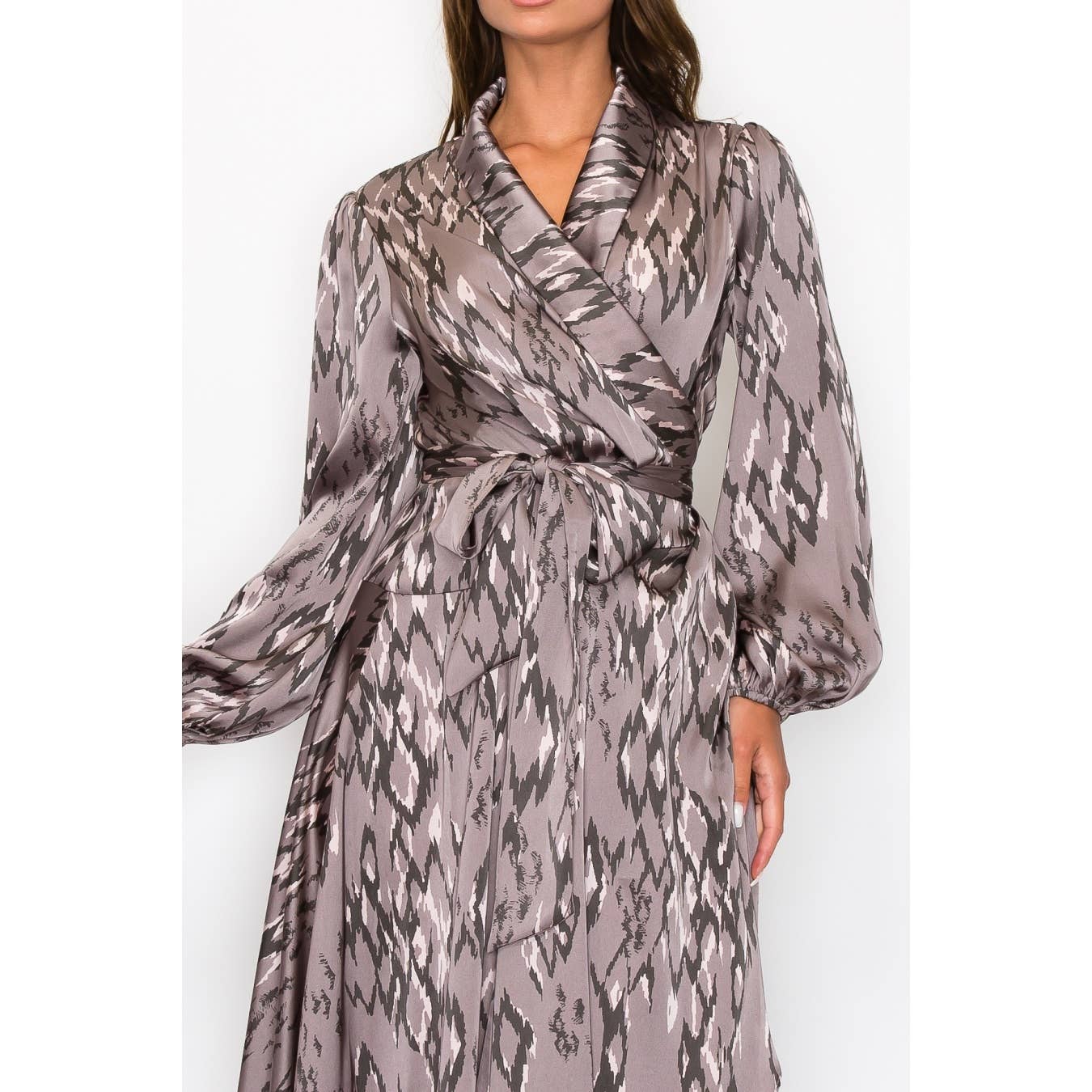 Satin Wrap Maxi Dress