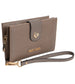 Ellen Tracy Double Compartment Saffiano Zip Around Indexer Wallet: 025-STONE