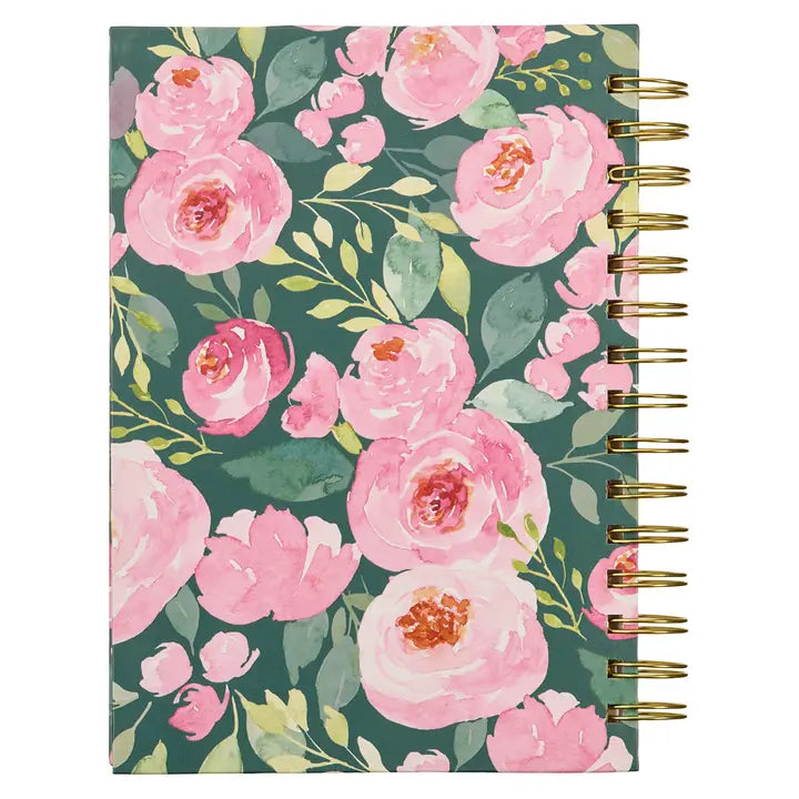 Christian Art Gifts - First My Mother Pink Peony Large Wirebound Journal
