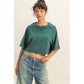 Short Sleeve Mineral Washed Cropped Tee: DARK TAUPE / S-M-L(2-2-2)