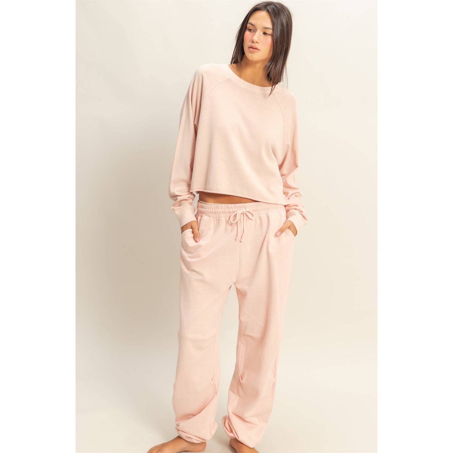 Raglan Long Sleeve Top: BANANA CREAM