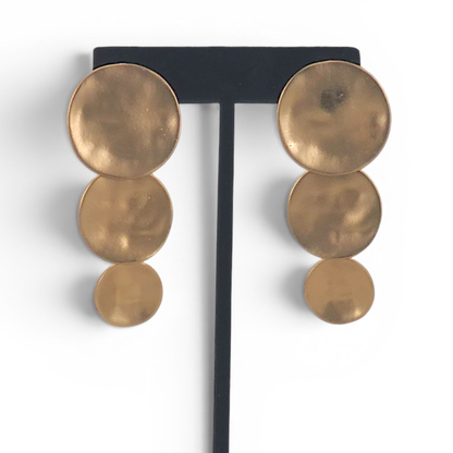 Gold Graduated Disc Statement Earrings | Handmade Jewelry