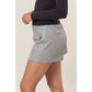 Leather Flap Pocket Skort: GRAY / S-M-L(2-2-2)