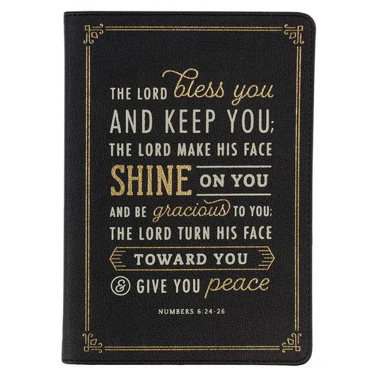 Christian Art Gifts- Journal Classic Black Bless You and Keep You