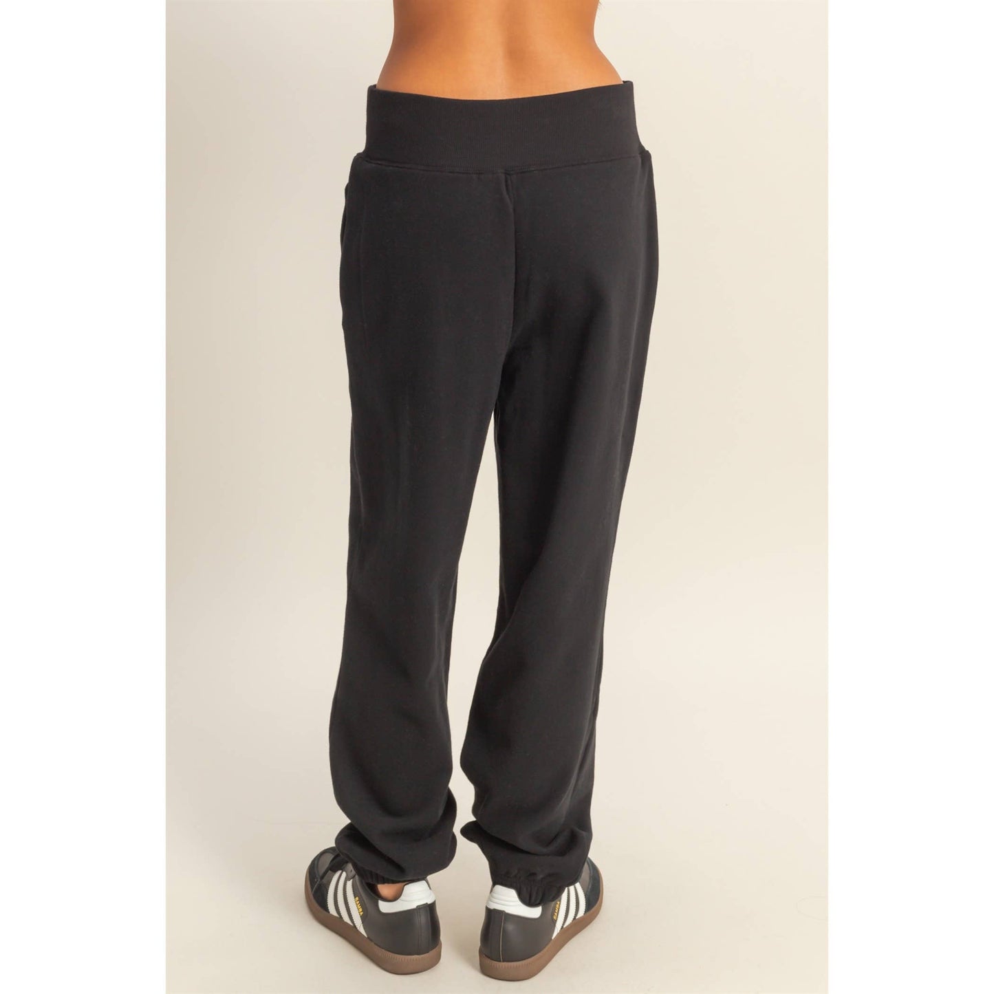 High-Waist Jogger Pants: DUSTY PINK