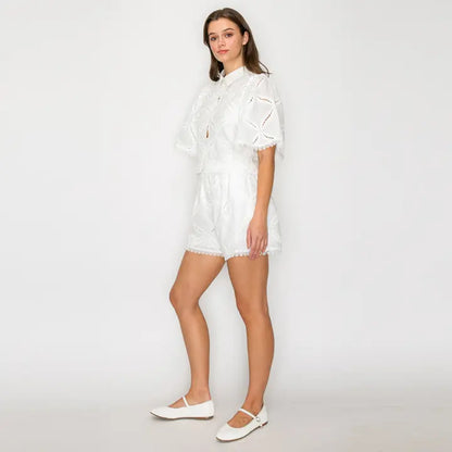 Pure White Eyelet Shirt