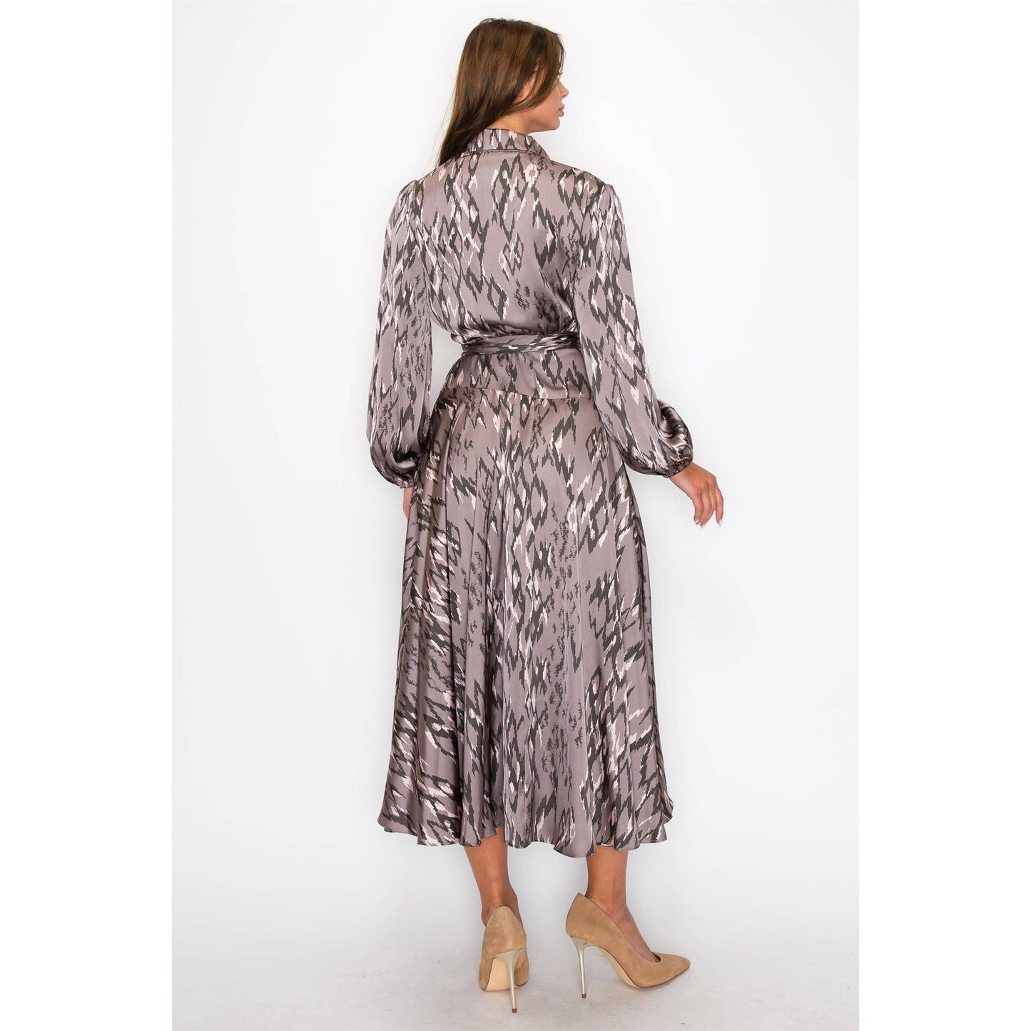 Satin Wrap Maxi Dress