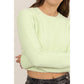 Padded Shoulder Cropped Sweater
