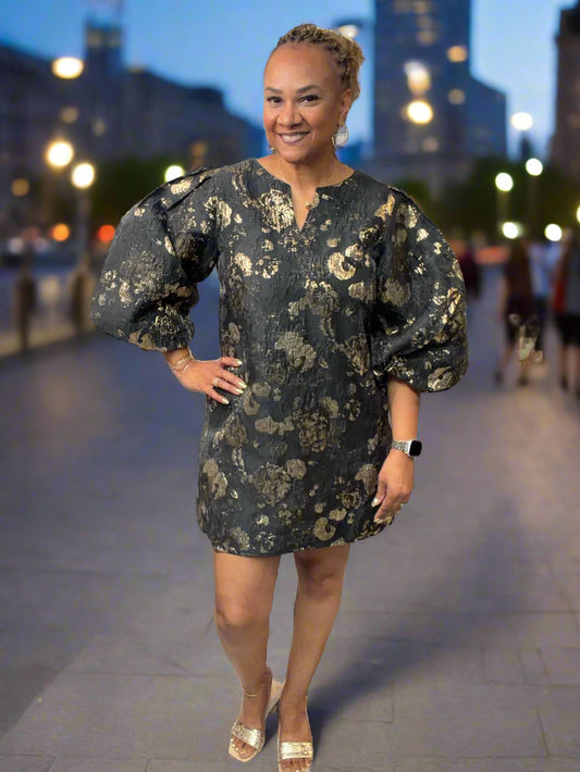 Gillian Gold Mix Dress