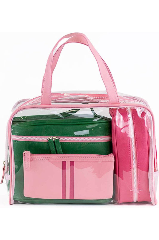 Livie Travel Gift Set   Pink/Kelly   12x8x4.5