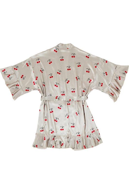 Ruffled Satin Robe - Mon Cheri: Small/Medium