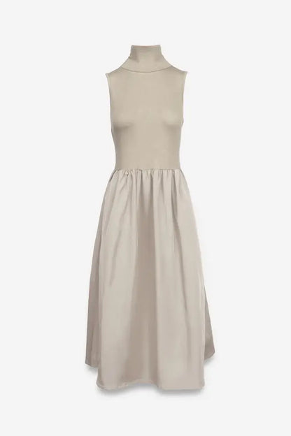 Katrina Sleeveless Mock Neck Midi Dress