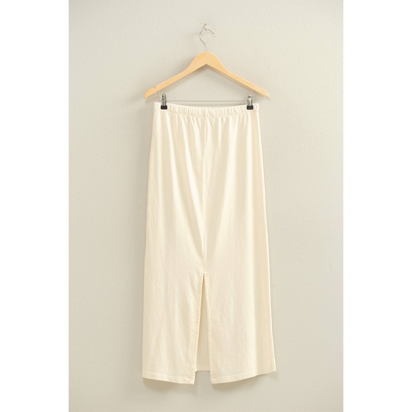 Mid-Rise Mineral Washed Casual Maxi Skirt: DARK TAUPE / S-M-L(2-2-2)