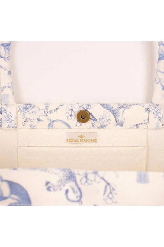 Borneo Classic Tote   White/Blue   19x14x7.5