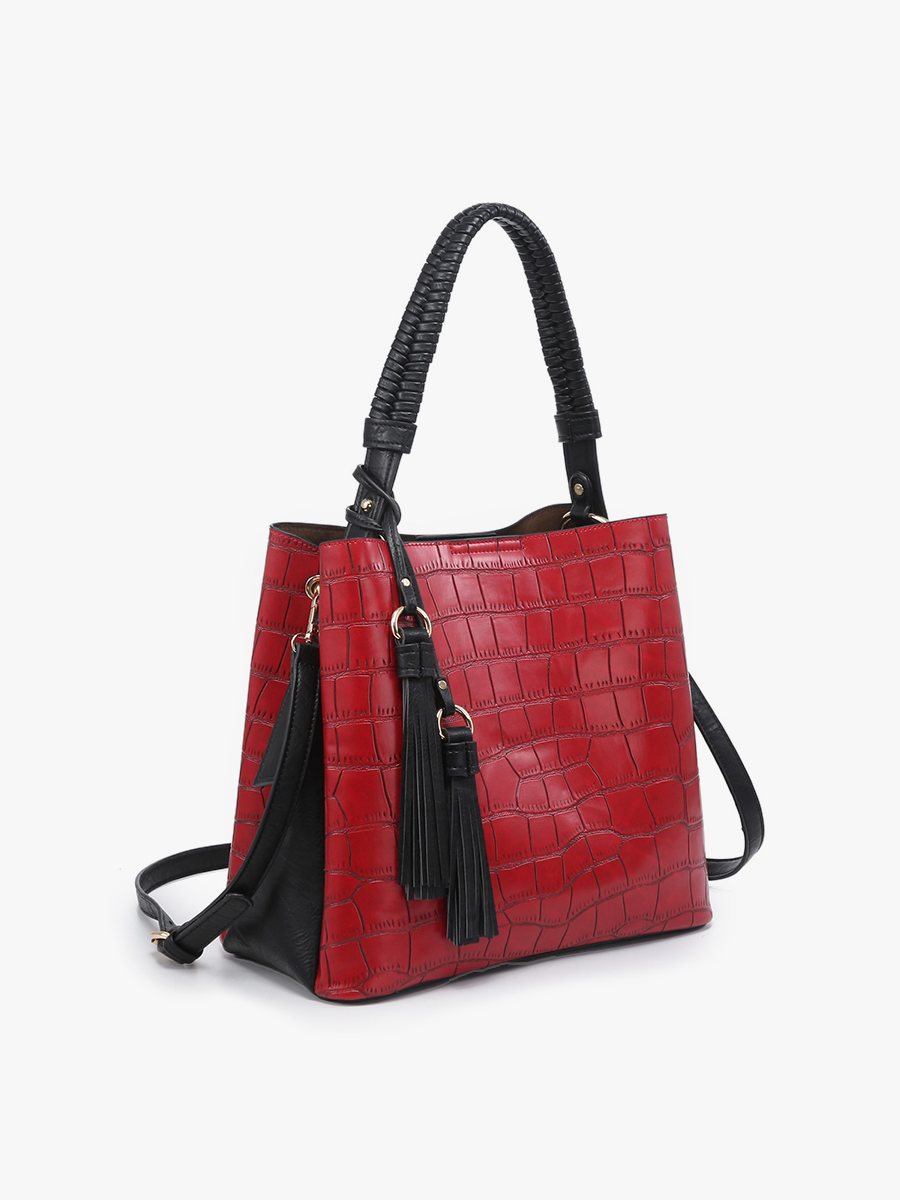 Olivia Crocodile Hobo Bag – Contrast Style | M1895CROC : Brown