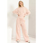 High Waist Drawstring Wide Leg Pants: DUSTY PINK / S-M-L(2-2-2)