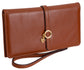 Ellen Tracy Smooth Vachetta Fleur De Li  Wristlet: 233-TOFFEE