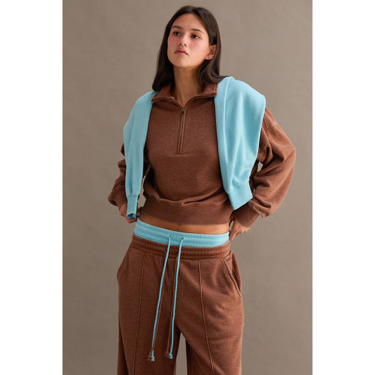 Love This Way Half-Zip Sweatshirt: ALPACA / S-M-L(2-2-2)