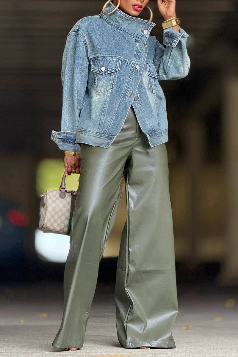 Oversized Denim Jacket:/ L