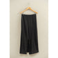 Mid-Rise Mineral Washed Casual Maxi Skirt: DARK TAUPE / S-M-L(2-2-2)
