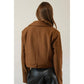 Button Band Cropped Jacket: MOCHA