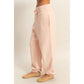 High-Waist Jogger Pants: DUSTY PINK