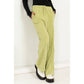 High Waist Drawstring Wide Leg Pants: PALE OLIVE / S-M-L(2-2-2)