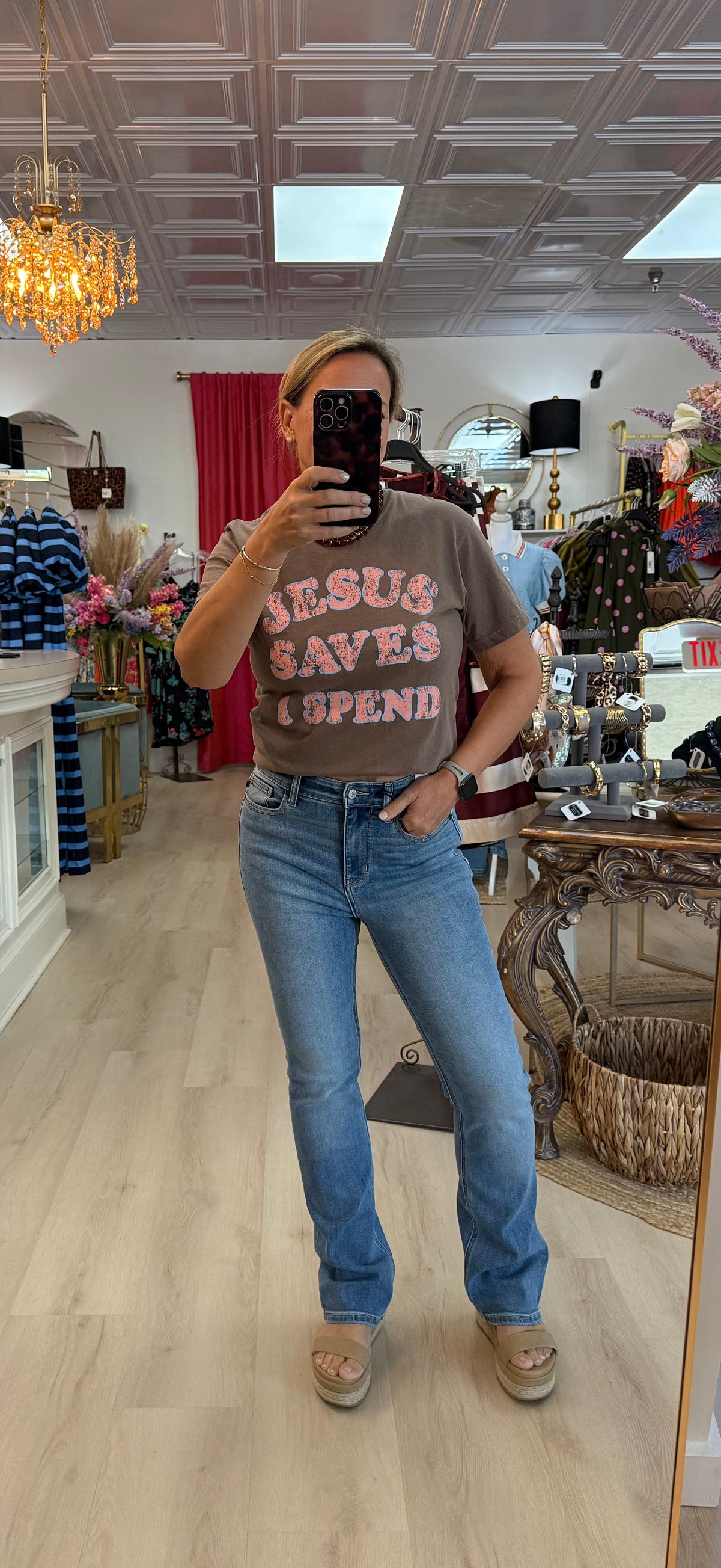 Jesus Saves I Spend Graphic Tee