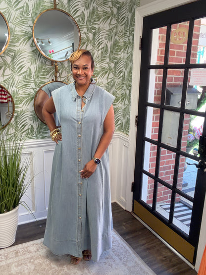 Stefanie Denim Maxi Dress