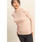Turtleneck Sweater Top: DUSTY PINK / S-M-L(2-2-2)