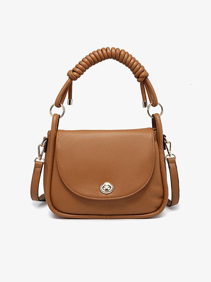 Effie Messenger Satchel Bag Mocha With Knotted Handle