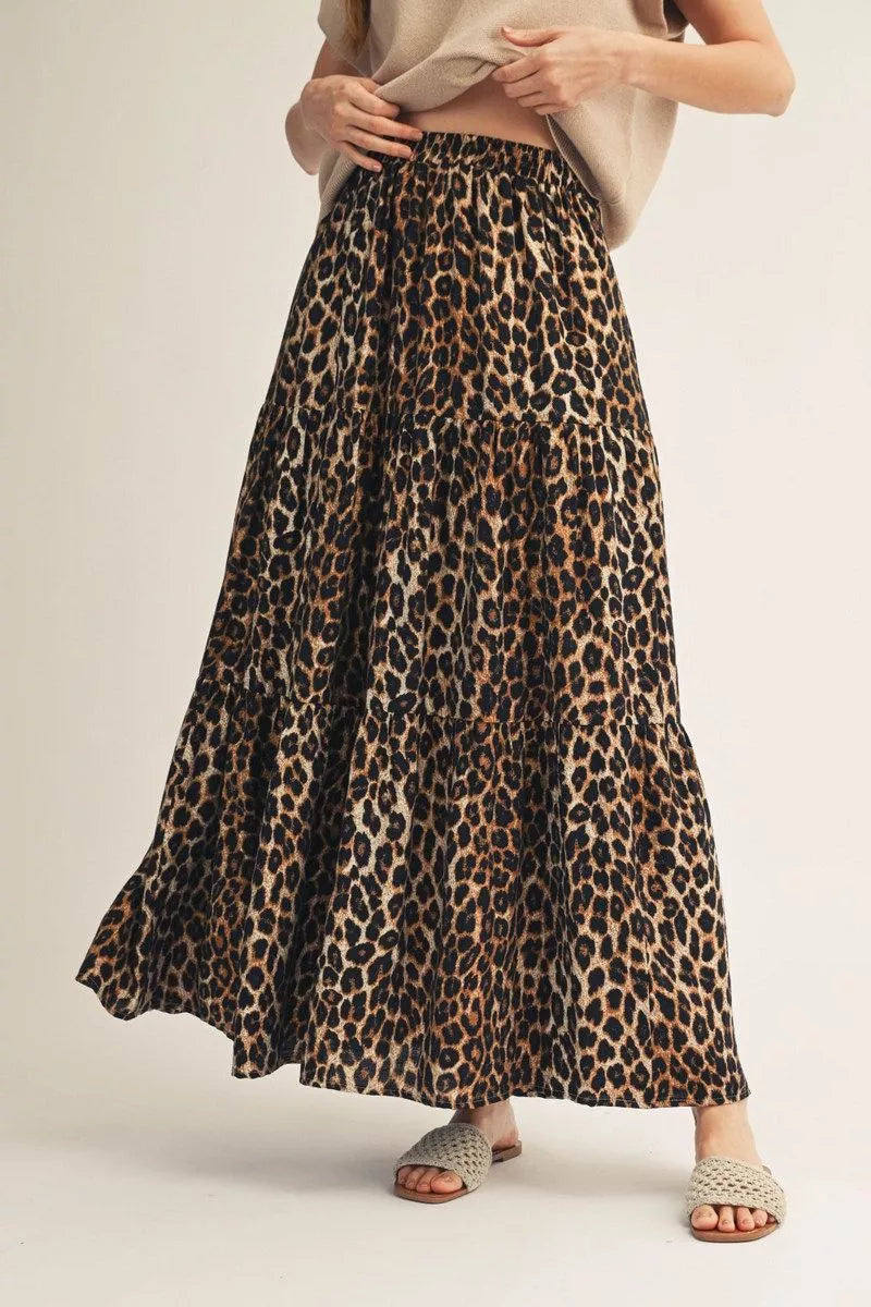 Animal Print Maxi Skirt