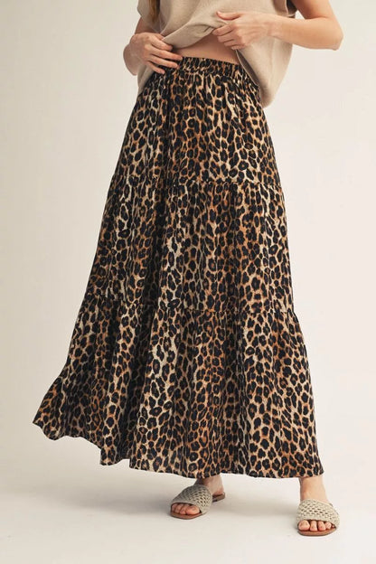 Animal Print Maxi Skirt