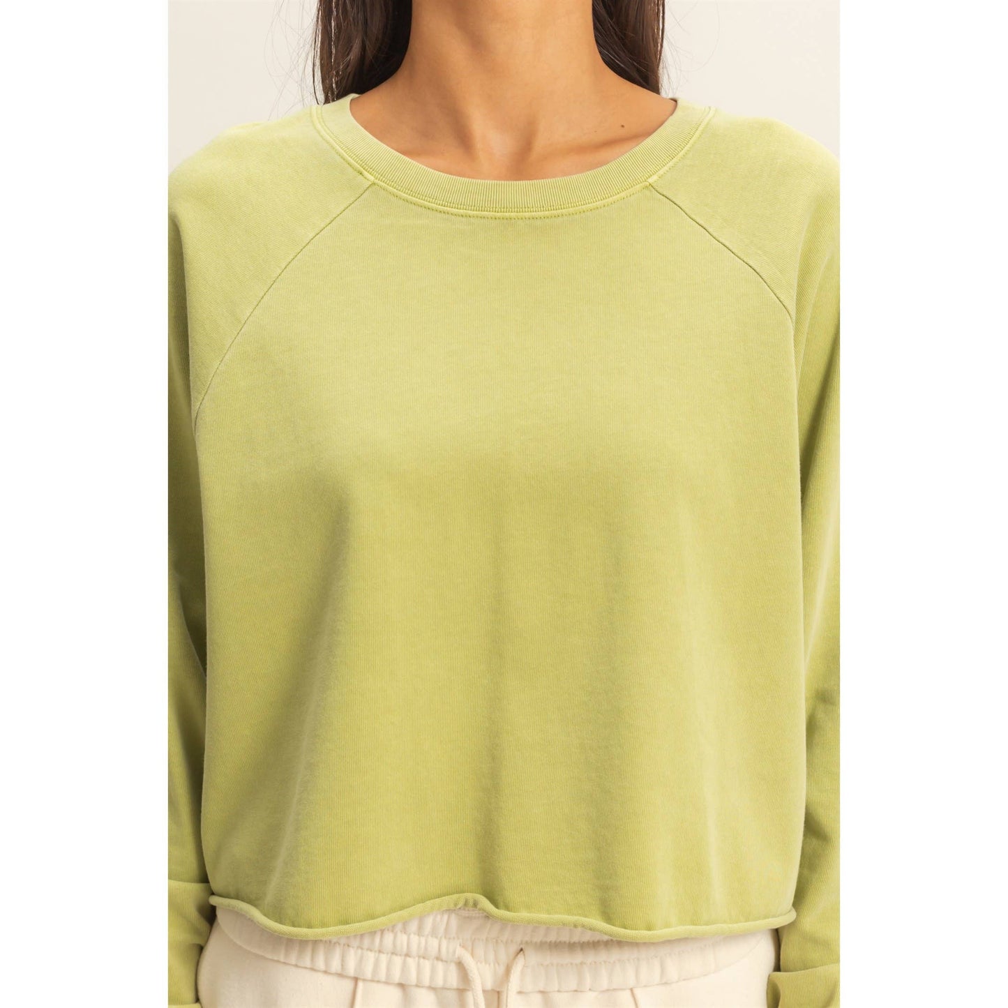 Raglan Long Sleeve Top: BANANA CREAM