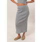 Ribbed Knit Midi Skirt: CREAM / S-M-L(2-2-2)