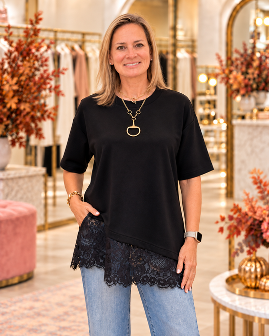 Daphne Lace Trim Top