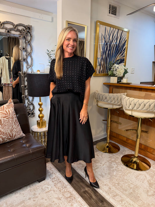 Button Down Cap Sleeve Sweater