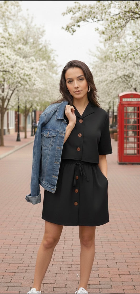 Karla Button Tie Dress